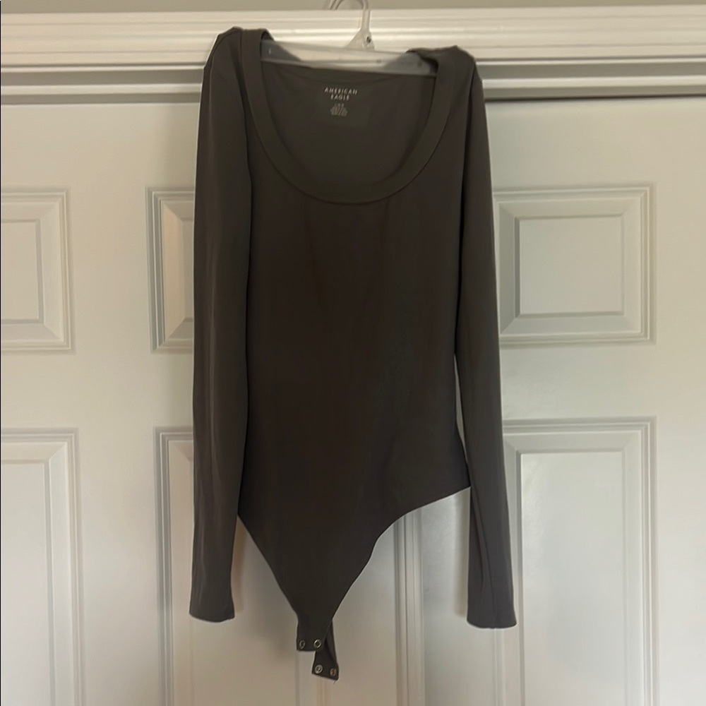 American Eagle Outfitters Women’s Gray Long Sleeve Bodysuit